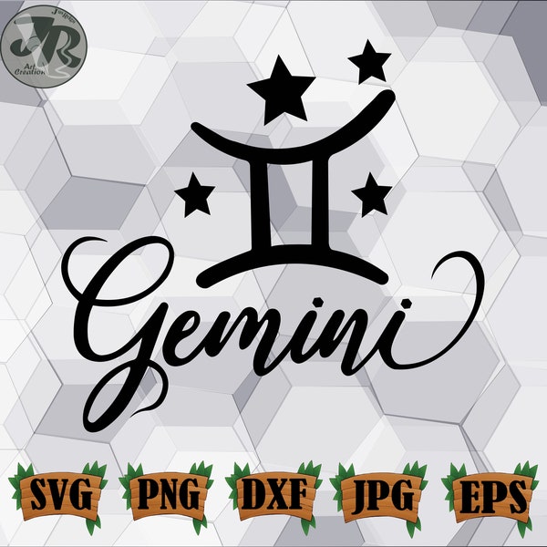 Géminis Svg, Signo Géminis Svg, Géminis Png, Signo zodiacal Géminis Svg, Archivo de corte, Silueta, Horóscopo de cumpleaños, Signo zodiacal Svg, Horóscopo Géminis