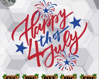 Joyeux 4 juillet SVG, 4 juillet Svg, Fichier coupé, Clipart, Utilisation commerciale, Téléchargement instantané, Silhouette, Quatrième juillet SVG, Jour de l’indépendance.