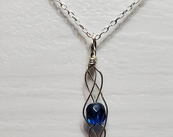 Twist drop weave necklace (silver)