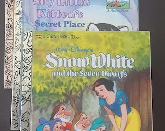 Vintage Little Golden Books Set: Snow White, Shy Kitten, Susan