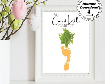 Cutest Carrot Baby Footprint Art | Carrot Footprint | Baby Craft and Keepsakes | Handprint DIY craft art | Easter Art