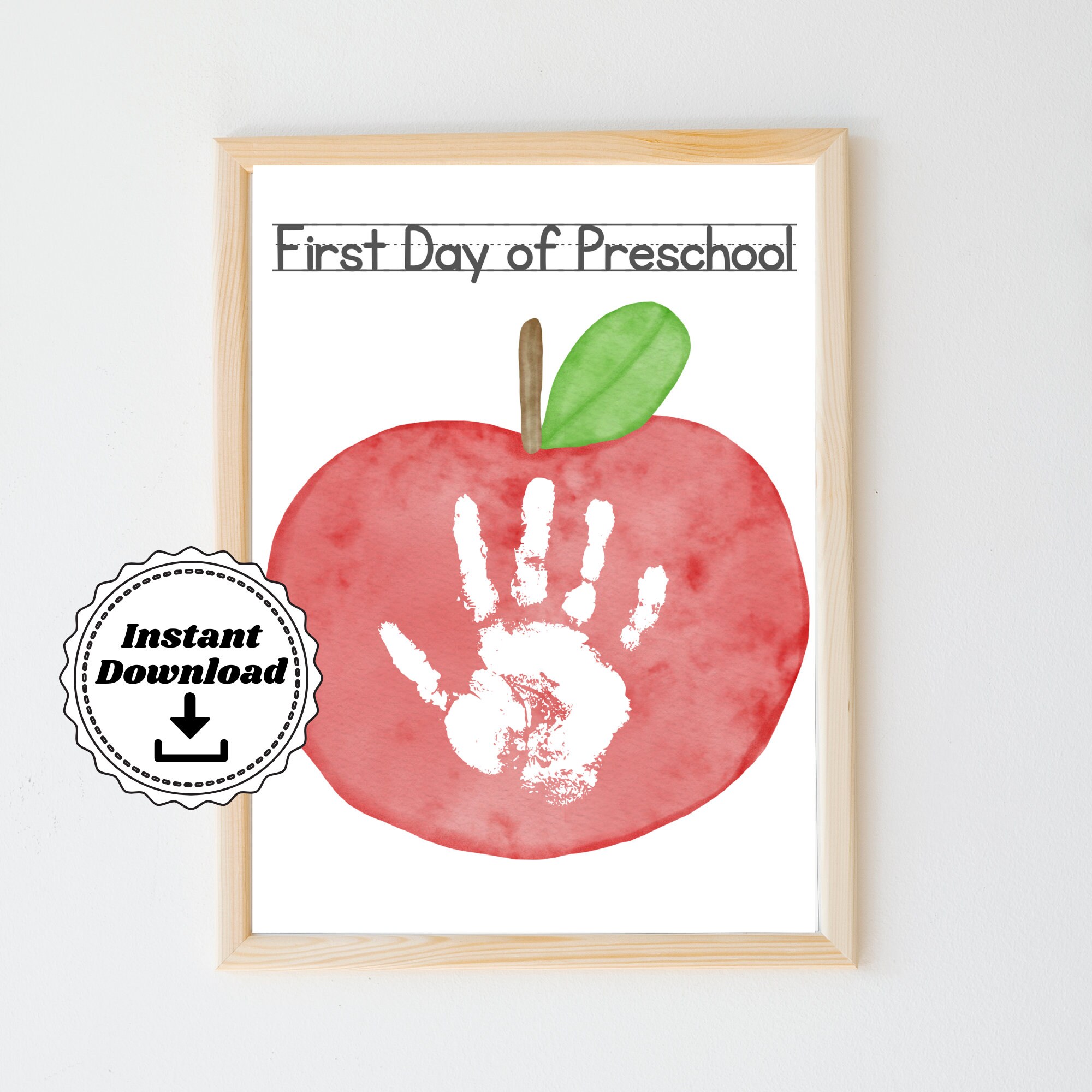 First Day of Preschool Handprint Art First Day of School Handprint DIY