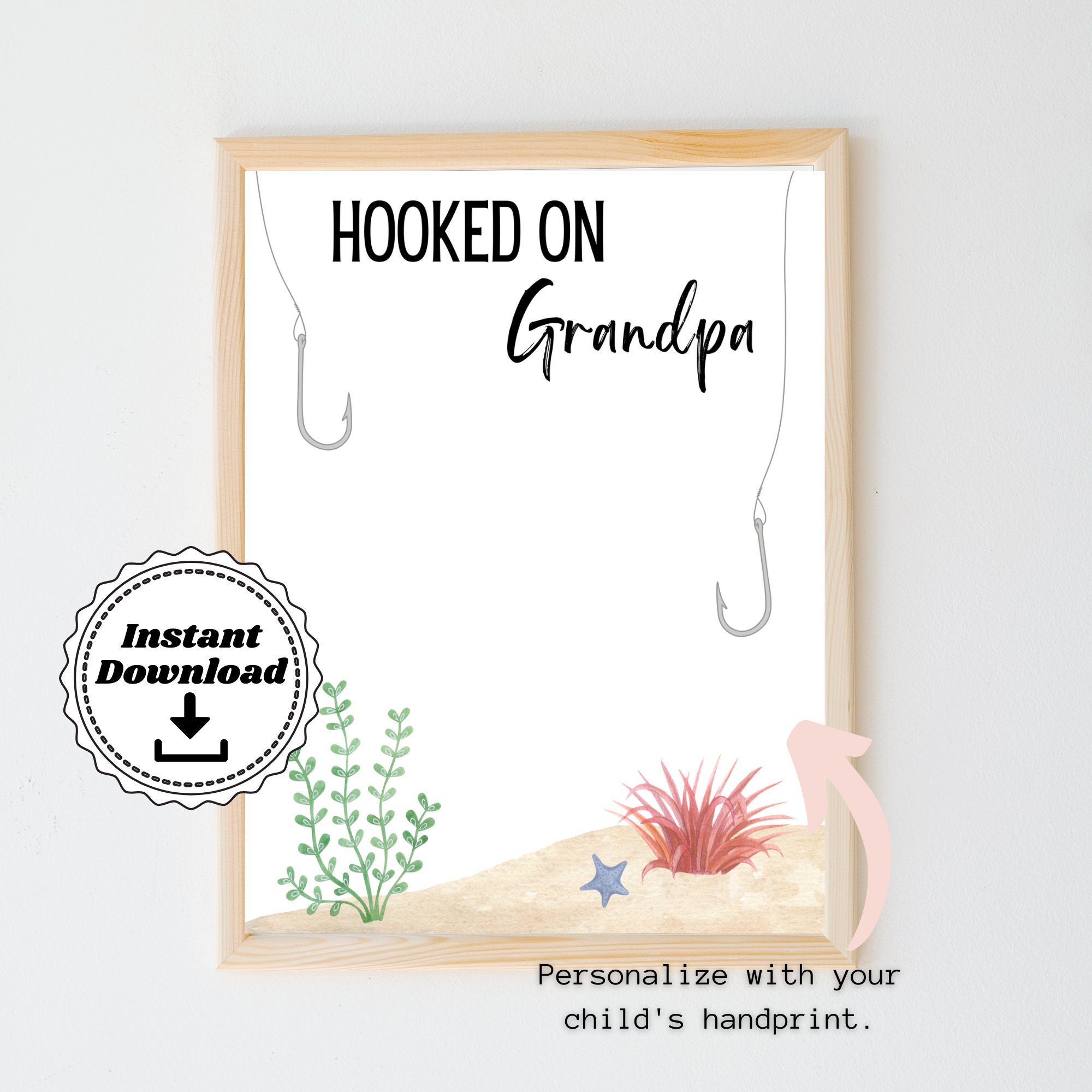 Hooked on Grandpa Handprint Father's Day Fishing Handprint Art Handprint  Craft Toddler Father's Day Gift Printable Preschool Craft -  Canada