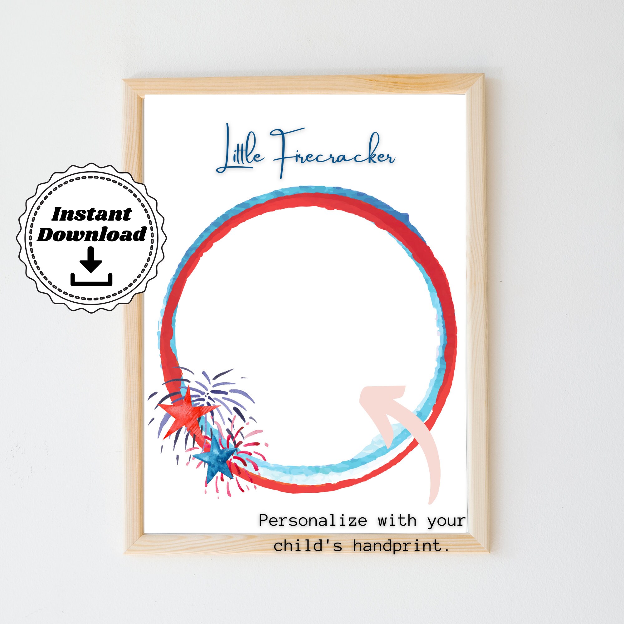 Firework July Hand Lettering Firework Handprint Art: 4th of July Craft (printable PDF) - Etsy