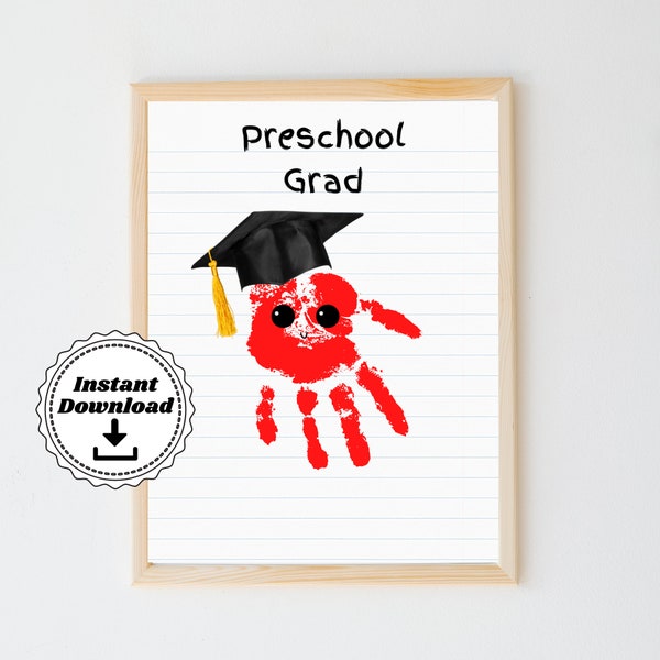 Preschool Graduation Handprint | Graduation Art | Handprint Art | End of Year Craft | Pre K Grad Gift DIY