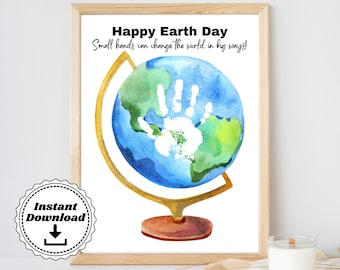 Earth Day 2023 Handprint Craft | Earth Day Printable | Preschool Craft | Earth Day Crafts | Handprint DIY craft art | Earth Art