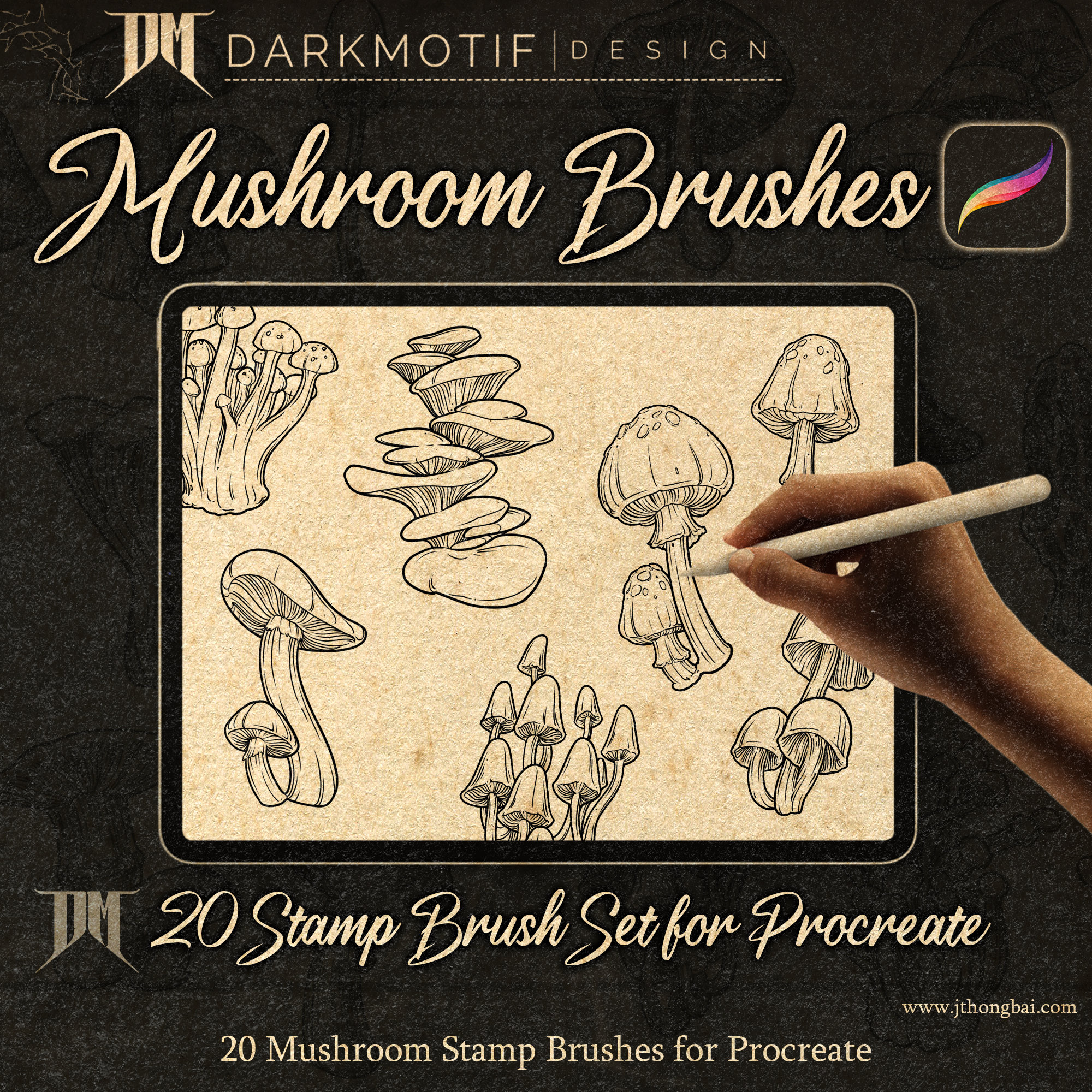 Mushroom Brush Set for Procreate Stamp Brushes - Etsy