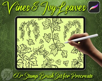 Vines and Ivy Leaves Brush Set for Procreate Stamp Brushes