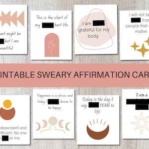 Druckbare Affirmationskarten, Fluchkarten für tägliche Affirmationen