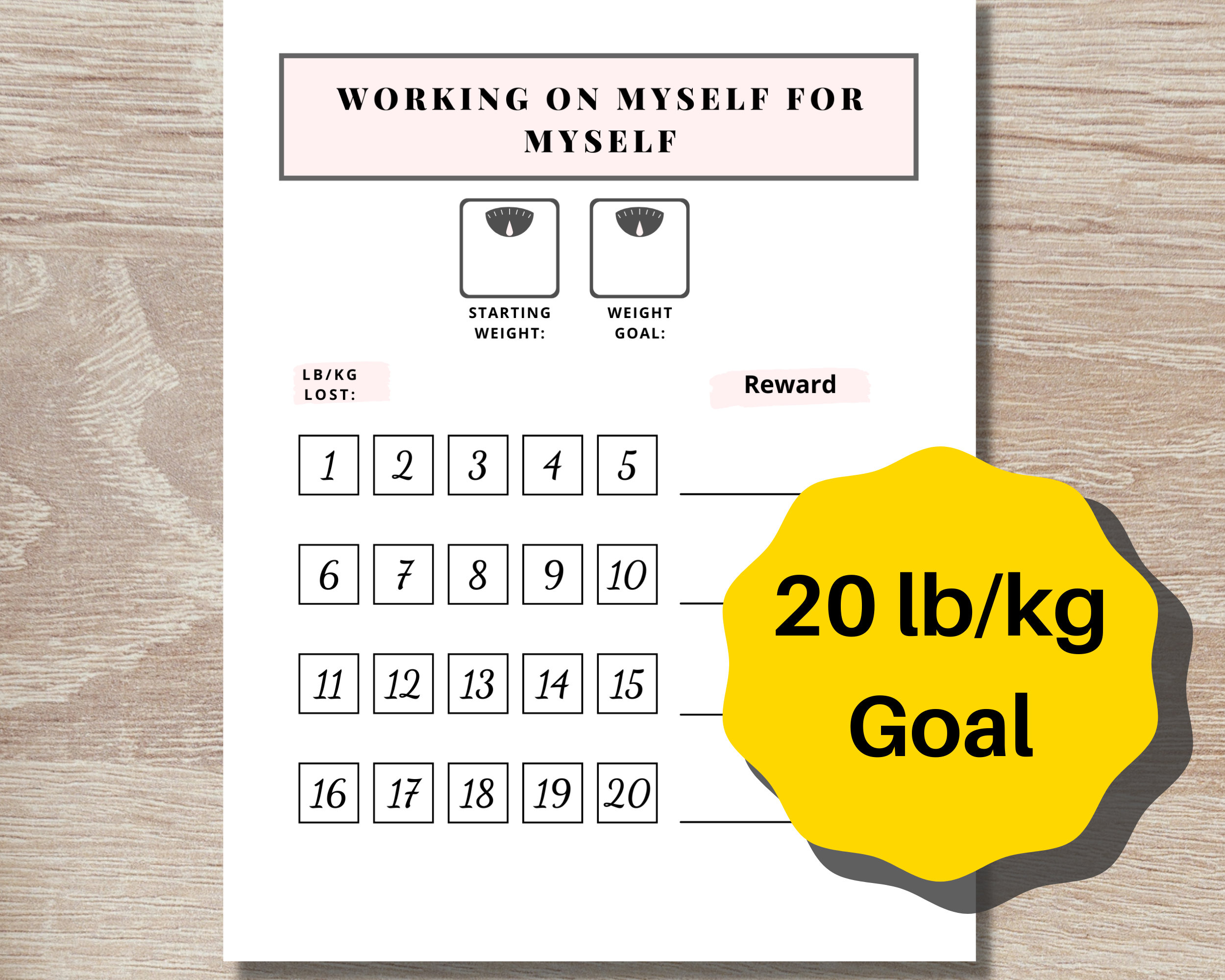 Printable Weight Loss Tracker Weight Loss Motivation Tracker Etsy