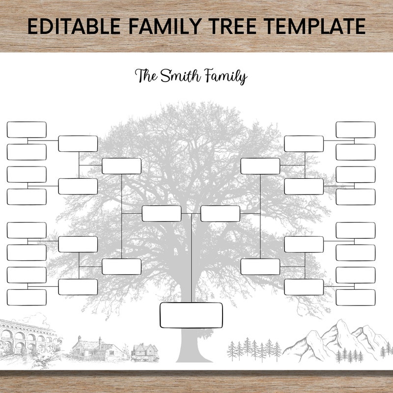 Family Tree Template Etsy Family Tree Template Etsy