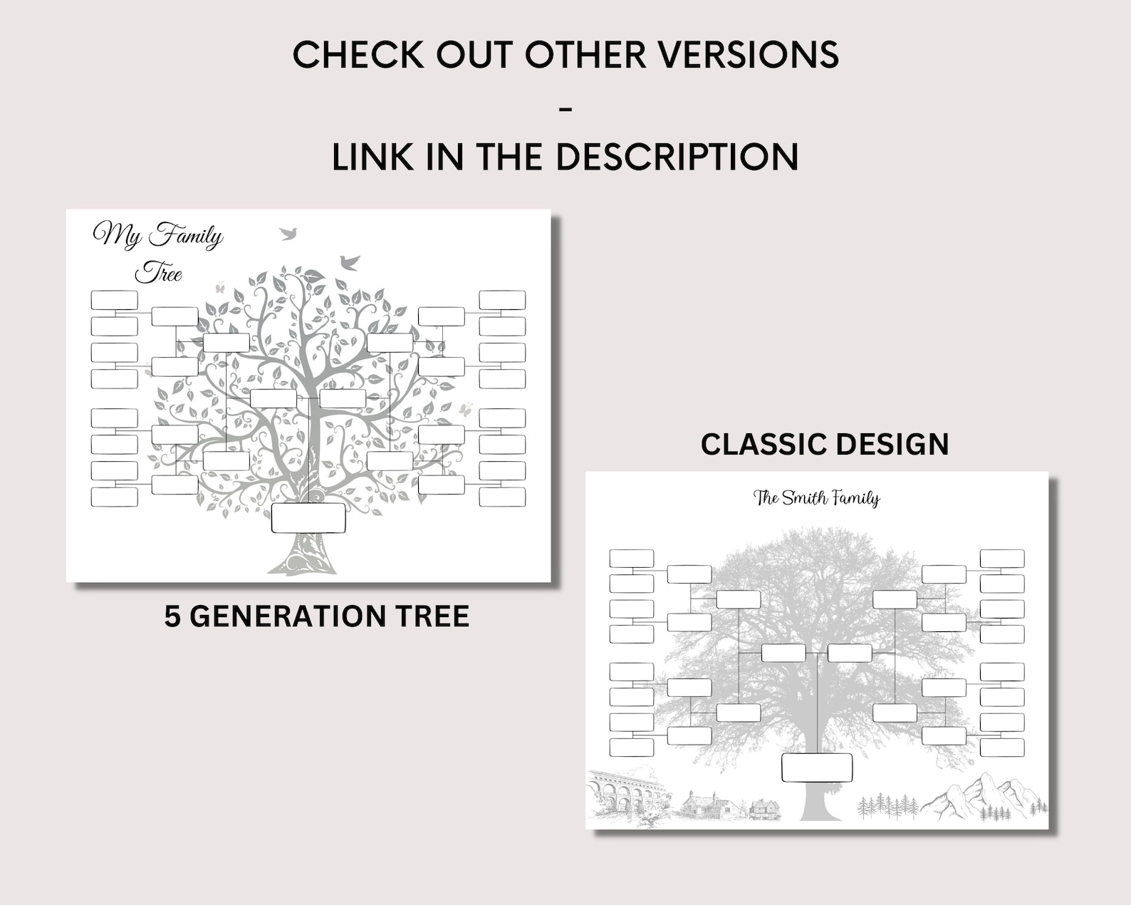 Editable Family Tree Template for Four Generations - Etsy