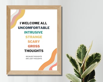 OCD Support Print for Inspiration, OCD Poster, OCD Quote