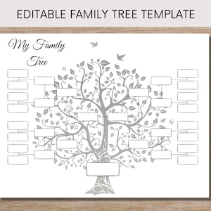 Editable Family Tree Template For Five Generations