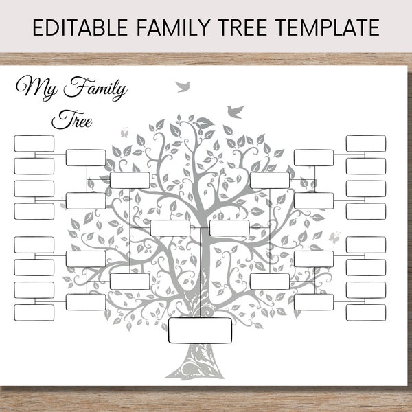 Editable Family Tree Template For Five Generations