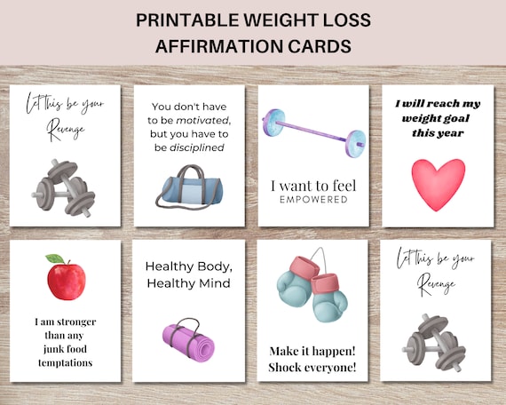 Printable Weight Loss Motivation Cards Weight Loss - Etsy