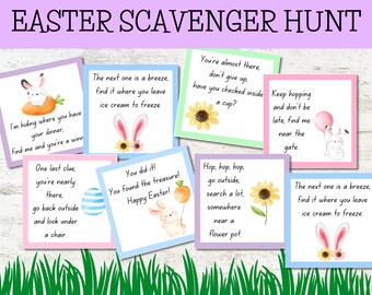 Easter Scavenger Hunt Game, Indoor Outdoor Treasure Hunt (PDF)