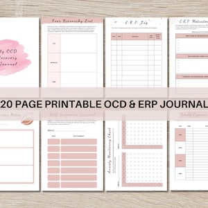 Printable OCD & ERP Journal | ERP Worksheets | Obsessive Compulsive Disorder | Exposure Response Prevention | Anxiety