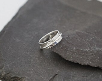 Fidget Ring, 925 Sterling Silber Spinner Ring, Spinning Ring, Gehämmert, Meditation Ring, Angst Ring, Schöner Ring, Für Frauen Geschenk, VK192