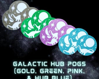 Galactic Hub Project Pogs (Set of 12) - 90's Vintage-Style Retro Sci-fi Game Pieces