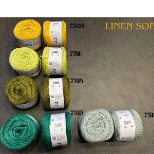 YarnArt リネンソフトヤーン：コットンリネン混紡、夏用編み物・かぎ針編み 画像 5