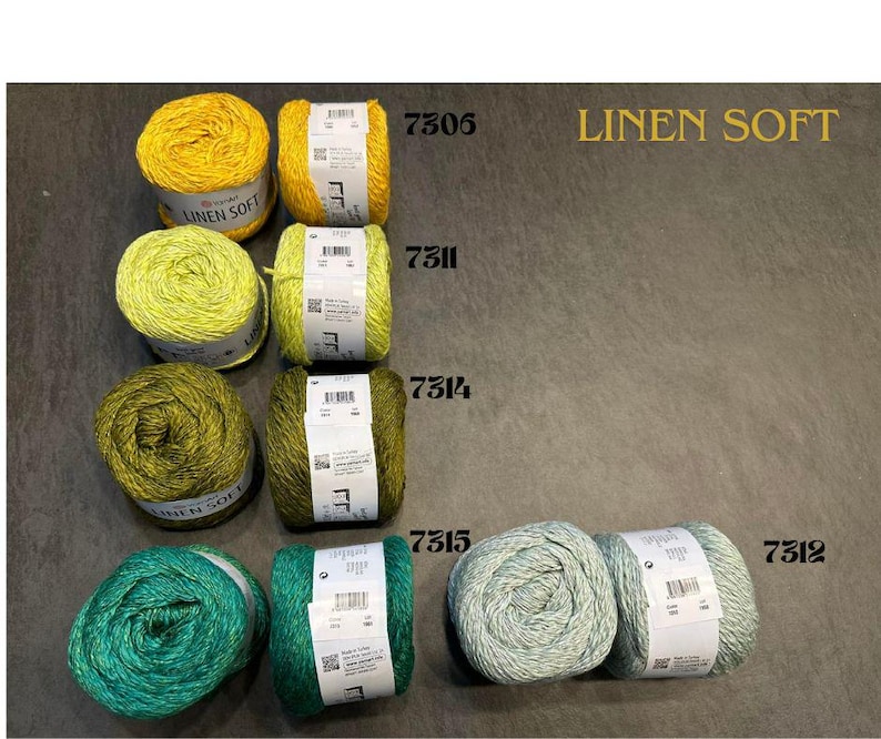 YarnArt リネンソフトヤーン：コットンリネン混紡、夏用編み物・かぎ針編み 画像 5