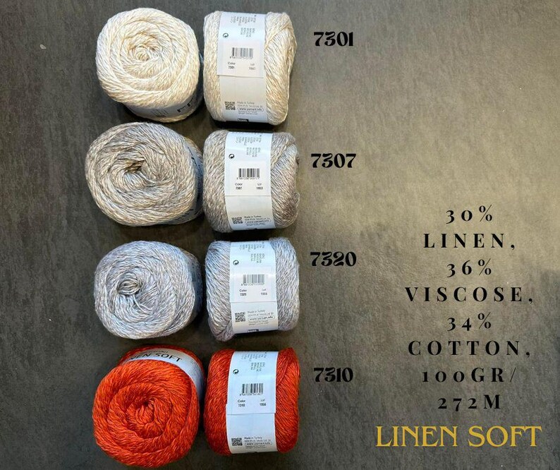 YarnArt リネンソフトヤーン：コットンリネン混紡、夏用編み物・かぎ針編み 画像 6