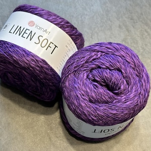 YarnArt Linen Soft,natural linen,cotton yarn,summer yarn,crochet yarn,knitting yarn,eco friendly yarn,melange yarn,colorful linen yarn,100gr