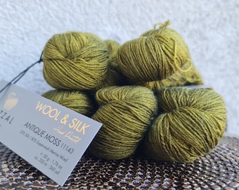 Gazzal Wool & Silk, Merinowollgarn, Seidengarn, Superwash-Merinowolle, Merinogarn für Babys, weiches Naturfasergarn, hochwertig, handbemalt