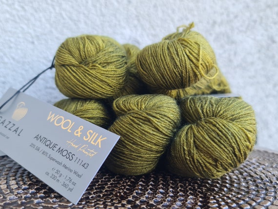 Gazzal Wool & Silk,merino Wool Yarn,silk Yarn,superwash Merino Wool,merino  Yarn for Babies,soft Natural Fiber Yarn,high Quality,hand-painted 