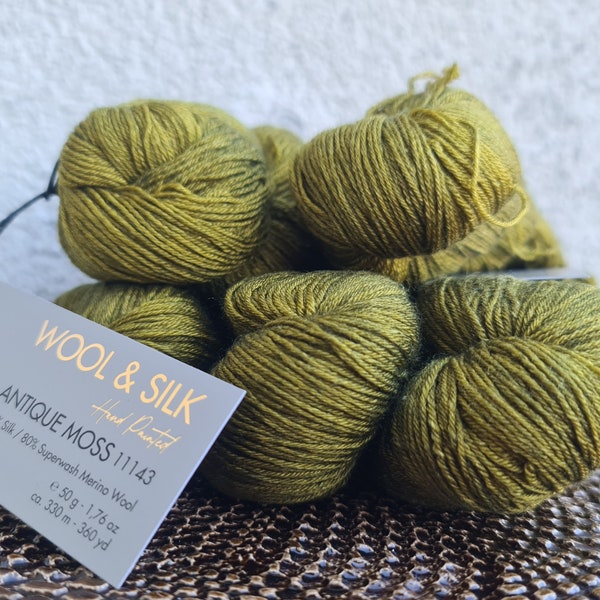 Gazzal Wool & Silk, Merinowollgarn, Seidengarn, Superwash-Merinowolle, Merinogarn für Babys, weiches Naturfasergarn, hochwertig, handbemalt