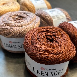 YarnArt リネンソフトヤーン：コットンリネン混紡、夏用編み物・かぎ針編み 画像 16