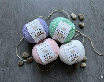 Hilo de algodón Gazzal Baby: peso deportivo, amigurumi y crochet