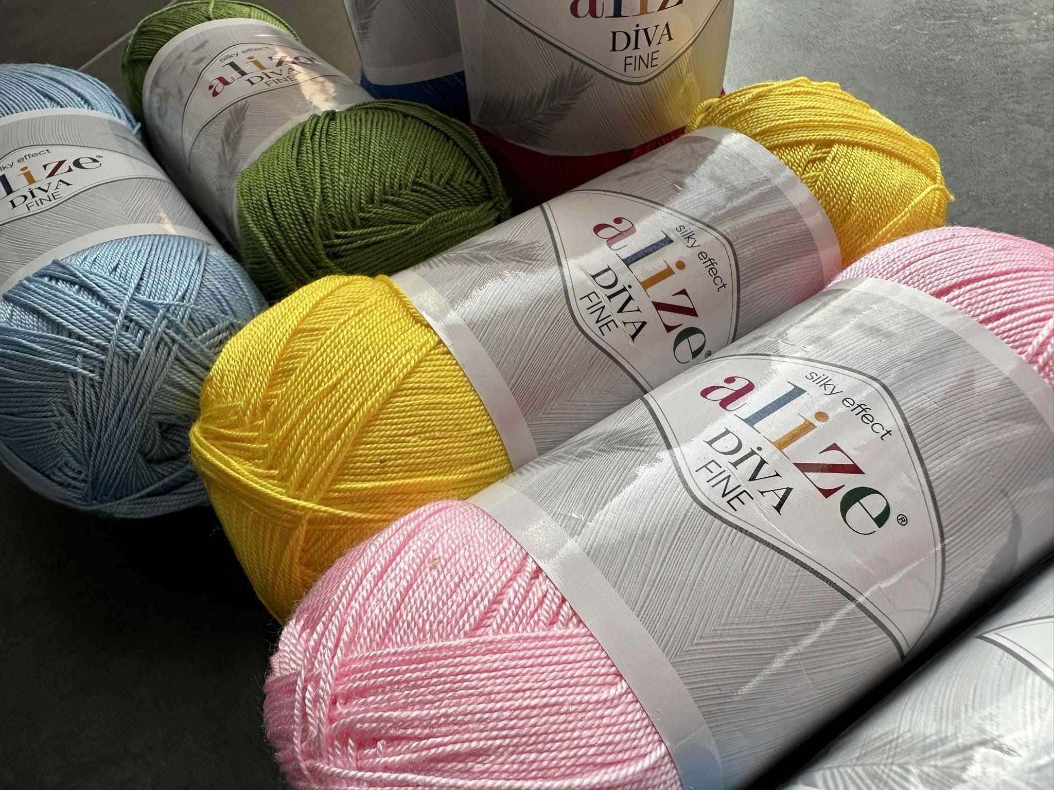 Alize Diva Fine Microfiber Acrylic Yarn: Silky Crochet Knitting