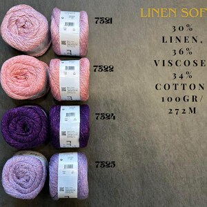 YarnArt リネンソフトヤーン：コットンリネン混紡、夏用編み物・かぎ針編み 画像 8