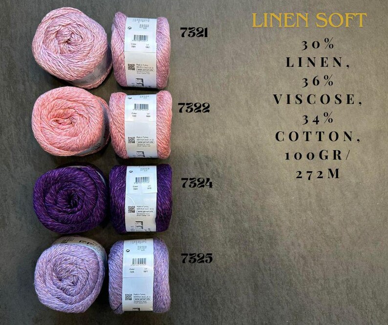 YarnArt リネンソフトヤーン：コットンリネン混紡、夏用編み物・かぎ針編み 画像 8
