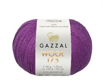 Lana Gazzal 175, hilo de lana merino, lana merino superlavada, hilo merino para bebés, hilo de fibra natural suave, alta calidad, piel sensible, colores