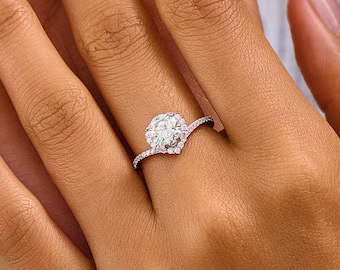 Bague ajustable en argent sterling moissanite : bague de promesse d'anniversaire en zircon