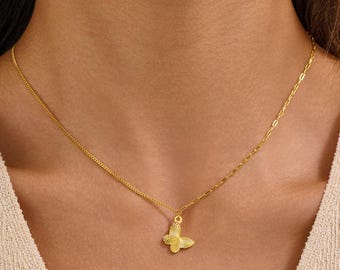 Sterling Silver Butterfly Pendant Necklace: Delicate Everyday Jewelry