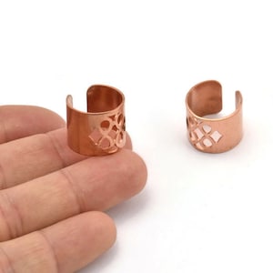 Raw Copper Rings, Copper Boho Rings, Stylish Copper Rings, Adjustable Copper Rings