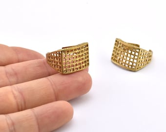 Raw Brass Rings, Geometric Rings, Stylish Rings, Adjustable Brass Rings, Brass Rings, Ring Findings, Boho Rings