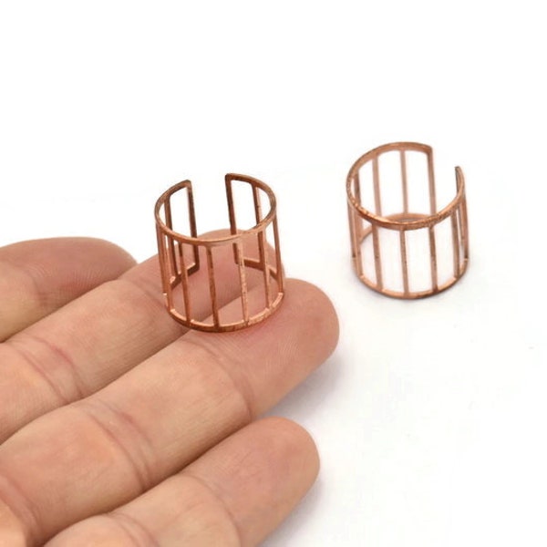 Raw Copper Rings, Copper Rail Rings, Stylish Copper Rings, Adjustable Copper Rings