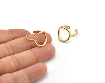 Anelli in ottone grezzo, anelli geometrici, anelli eleganti, anelli regolabili in ottone, anelli in ottone, risultati degli anelli, anelli circolari