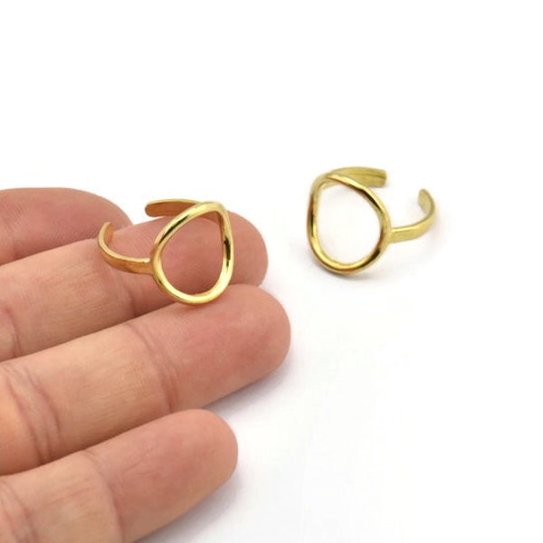 Raw Brass Rings, Geometric Rings, Stylish Rings, Adjustable Brass Rings, Brass Rings, Ring Findings, Circle Rings