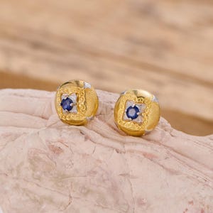 Sapphire Stud Earrings for Women – 925 Sterling Silver Jewelry for Daily Wear, Delicate Gift on Birthday, Anniversary Jewelry for Her