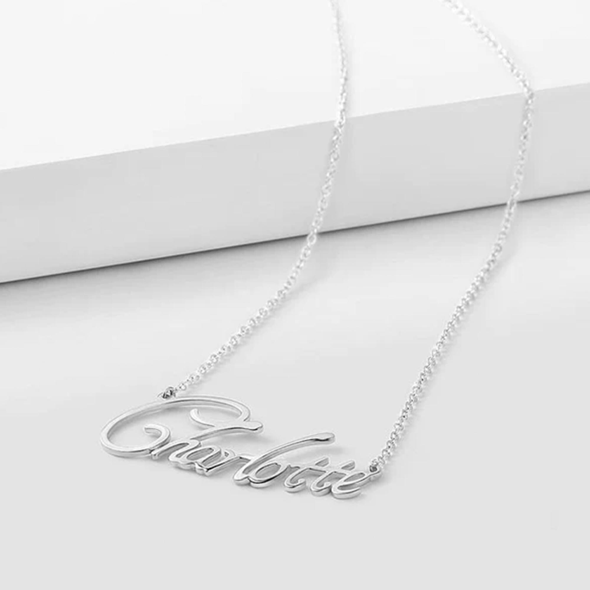 Personalised Silver Plated Name Necklace Men and Women Name Etsy UK
