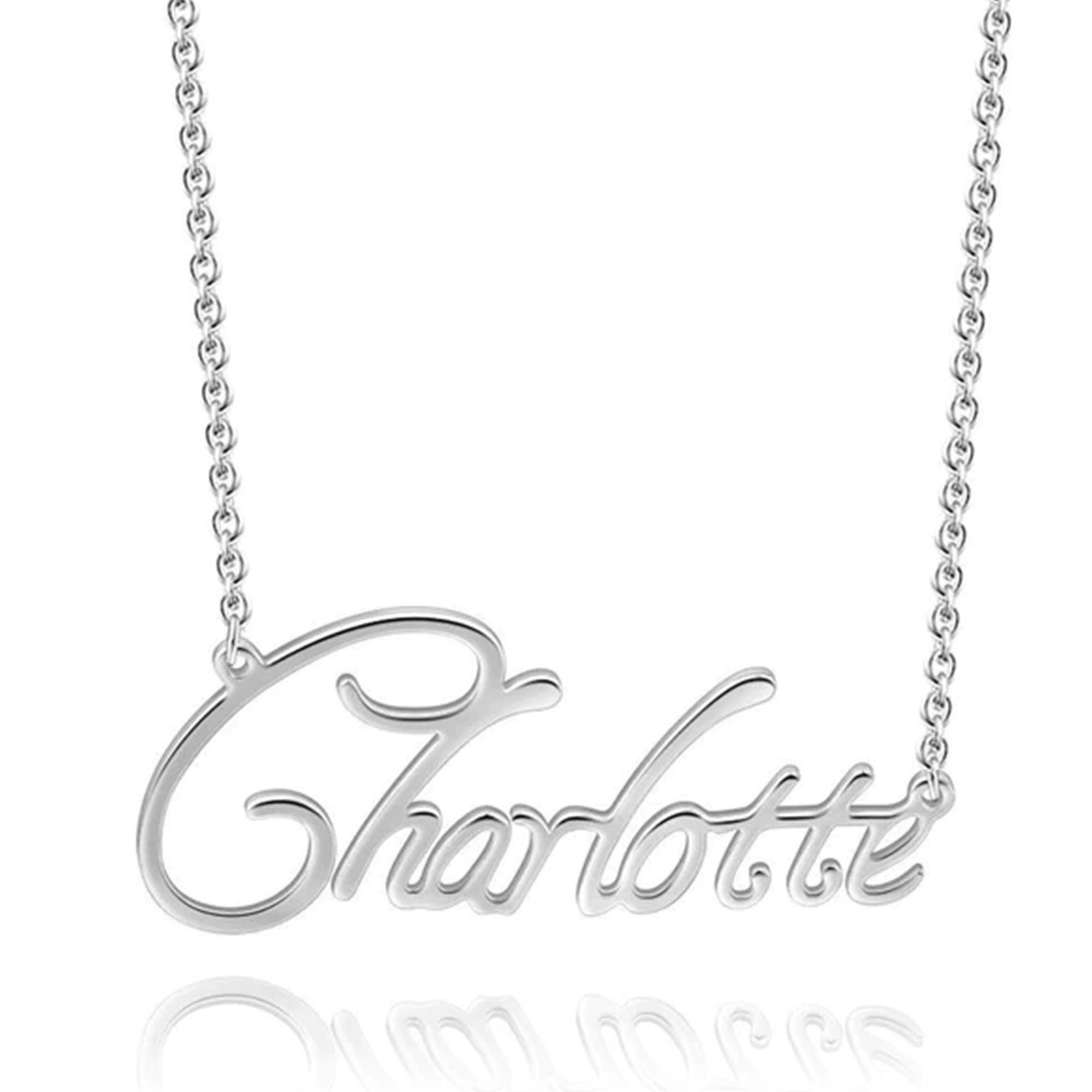 Personalised Silver Plated Name Necklace Men and Women Name Etsy UK