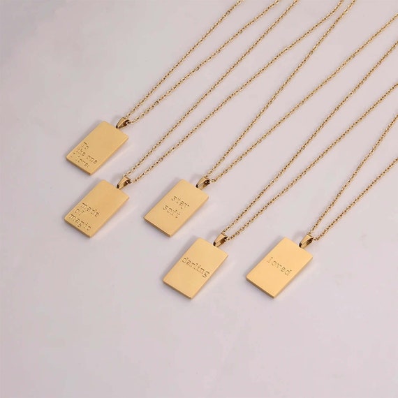 Custom rectangle necklace sale