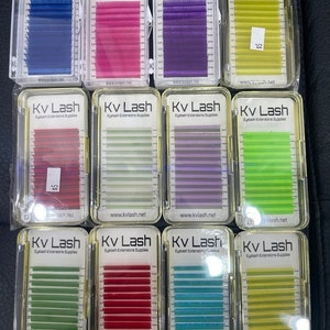 Eyelash Color Lashes Mixed Lengths  Volume  0.07 Promade fans, Handmade fans  Premade fans Russian  fans
