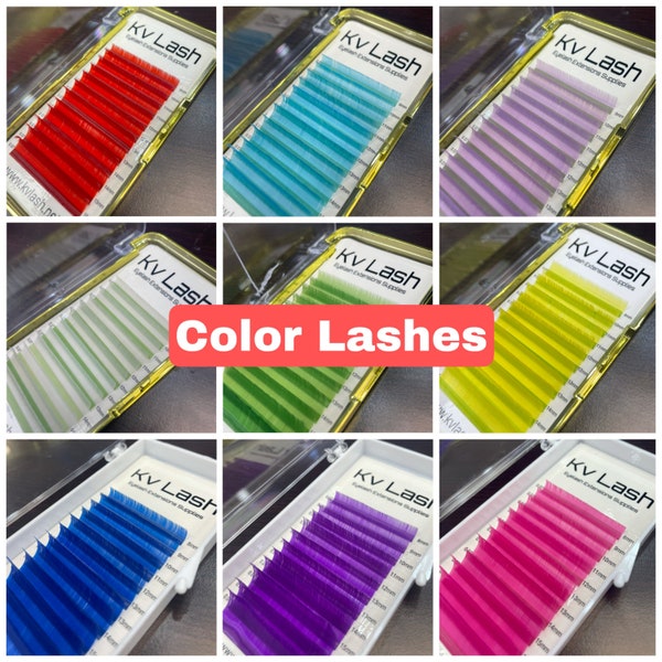 Eyelash Color Lashes Mixed Lengths  Volume  0.07 Promade fans, Handmade fans  Premade fans Russian  fans